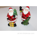 Decorações de mesa de cerâmica de Papai Noel de pé de 17cm XMAS